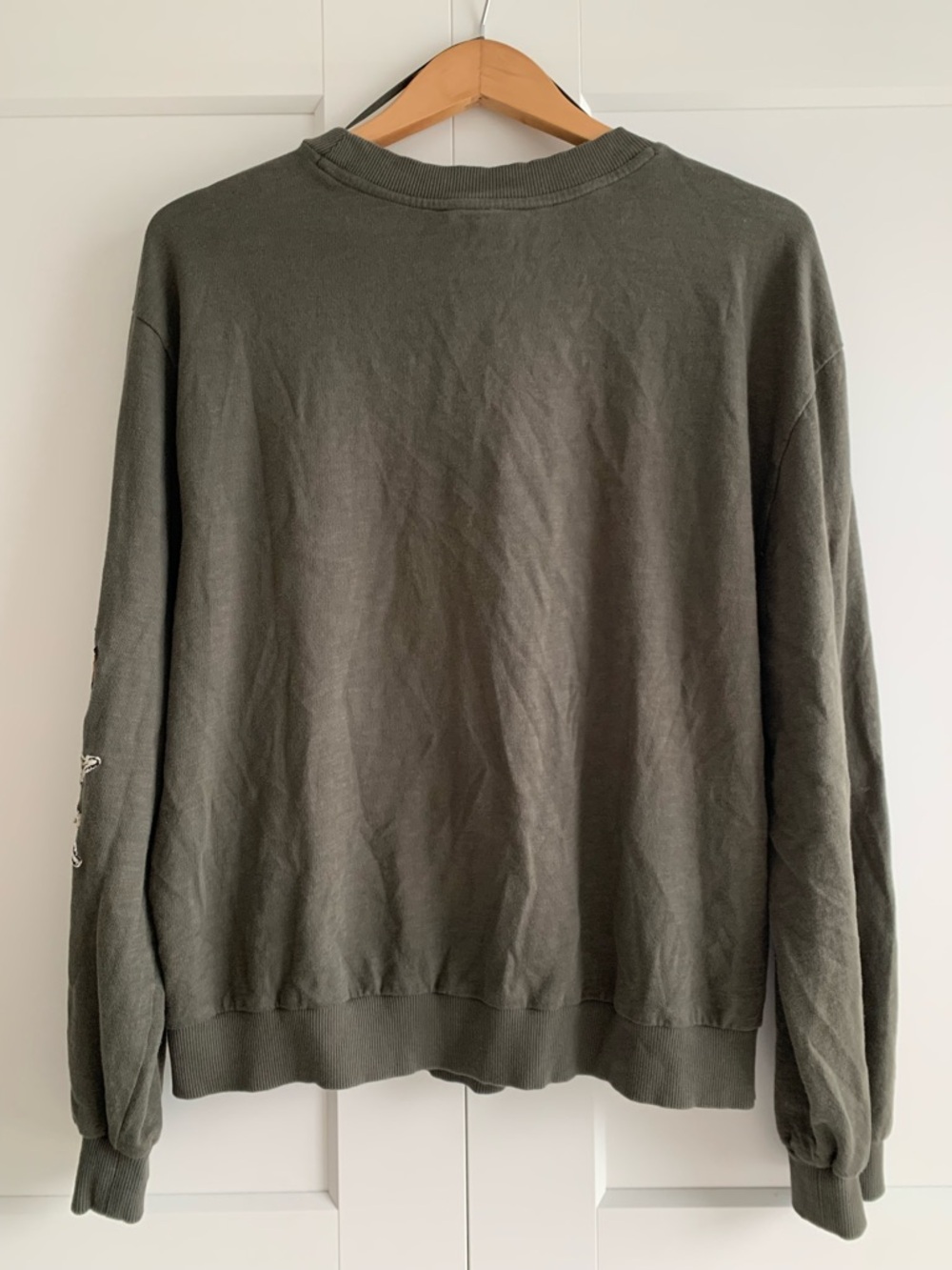 Anthropologie floral appliqué Moss cotton Embroidered Sweatshirt size XL - Picture 9 of 12